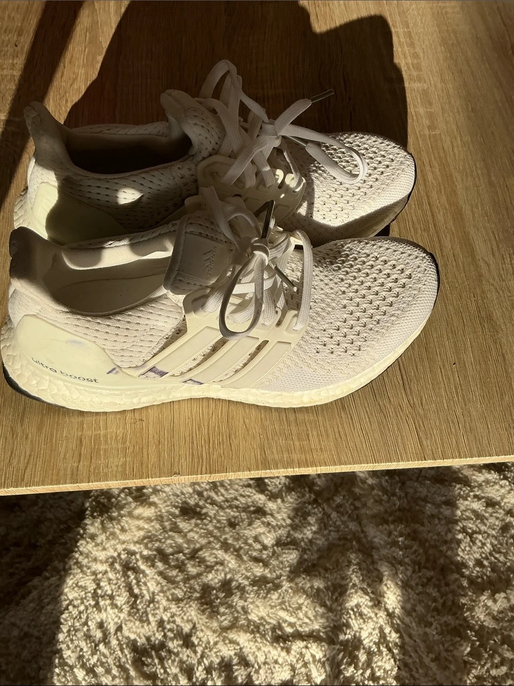 adidas White Ultra Boost Knit Sneakers